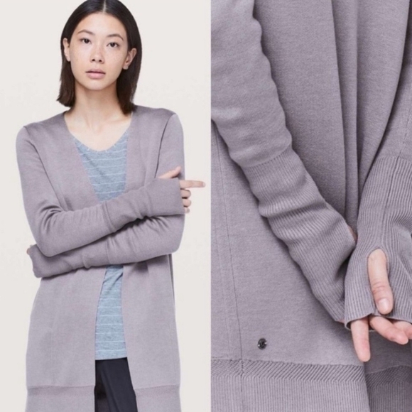 lululemon athletica Sweaters - lululemon athletica Grey Purple Cardigan NWOT